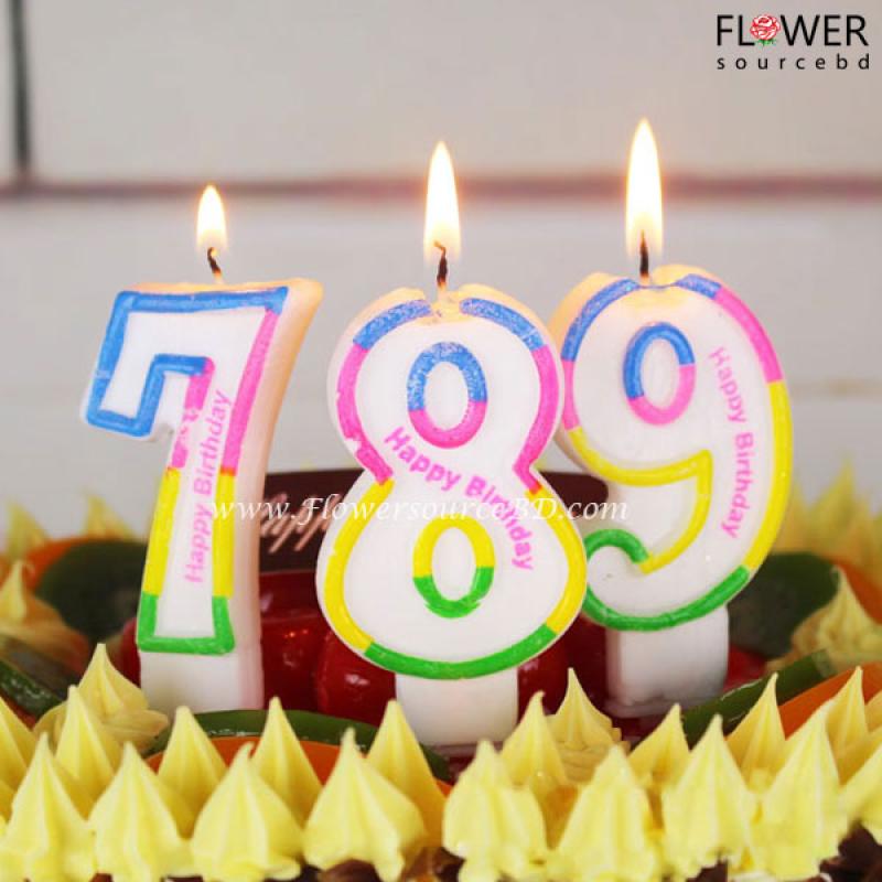 Birthday Number Candle 0 to 10 – 1pcs Pack