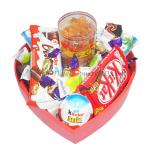 Assorted chocolate package in a heart shaped gift box