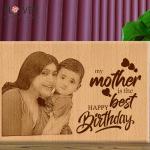 Engraved wooden photo For Mom