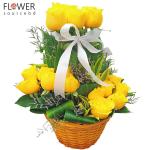 Yellow Roses Basket