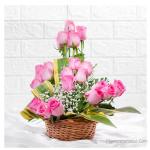 Pink Roses Basket