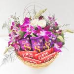 Orchids With Chocolates Basket