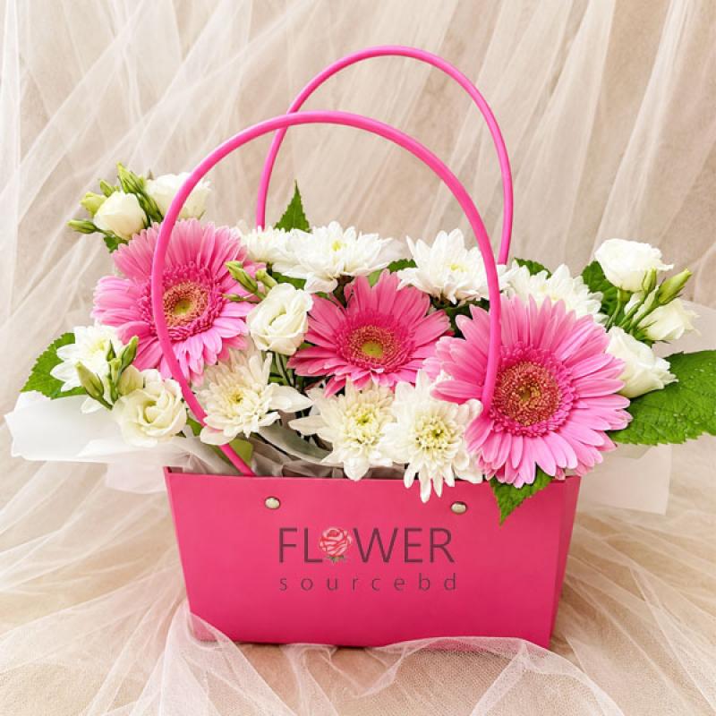 Pink Flowers Handbag