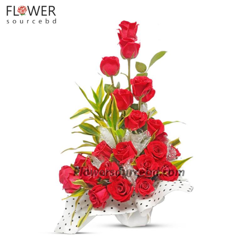 Elegant Vibe Red Rose Bouquet