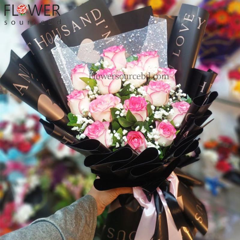 Exclusive Shade Pink Rose Bouquet.