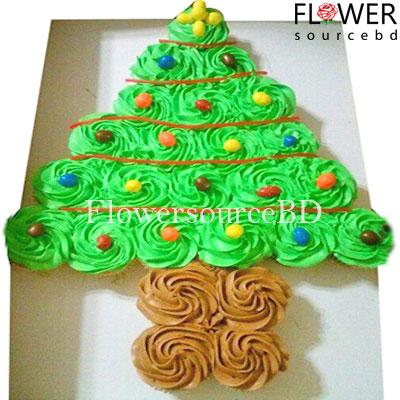 Christmas Tree shape Cupcake