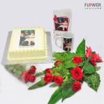 Customize Photo Cake With Mug And Card