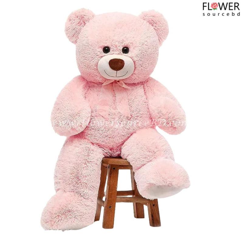 Teddy wearing pink tie