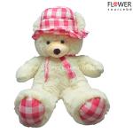 White Teddy wearing pink tie